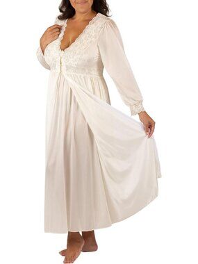 Elegant Women's Nightgown & Robe Set | Silhouette Nylon Sleepwear Peignoir